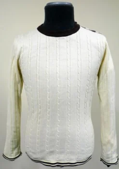 BECKETT Madcap Retro Mod Mens Cable Knit Jumper W -Classic Gents Fit Sales Beckett Cable Knit Cream2 79159.1666958569
