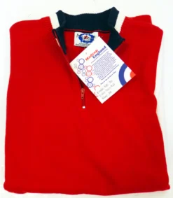 'Hi-Wheel' - Madcap Retro Mod Cycling Top RED/NAVY -Classic Gents Fit Sales Hi wheel SS Red1 55764.1666957448