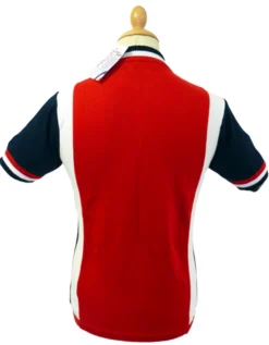 'Hi-Wheel' - Madcap Retro Mod Cycling Top RED/NAVY -Classic Gents Fit Sales Hi wheel SS Red2 72686.1666957443