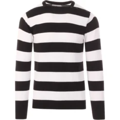 Jones 60s Mod Block Stripe Jumper W -Classic Gents Fit Sales Jones jumper black white 01 46197.1661338396 1