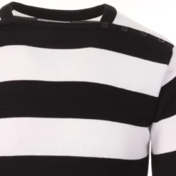 Jones 60s Mod Block Stripe Jumper W -Classic Gents Fit Sales Jones jumper black white 02 32890.1661338398 1