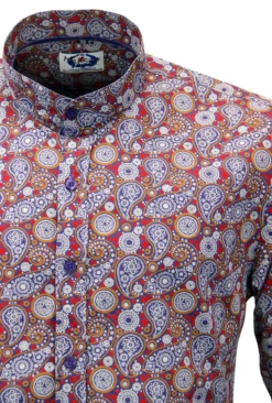 Indra 60s Mod Paisley Grandad Shirt -Classic Gents Fit Sales Madcap England Indra Shirt2 52258.1661338299