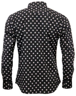 Classic Gents Fit Sales 15 Purple Penny Dot Lane Retro 60s Mod MADCAP Shirt