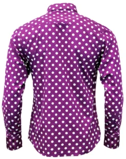 Penny Dot Lane Retro 60s Mod MADCAP Shirt (B/G) -Classic Gents Fit Sales Madcap England Penny Dot Lane Purple3 43557.1661339153 1