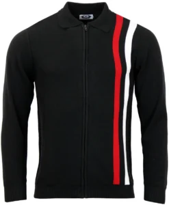 Speedway Mod Stripe Zip Cardigan R -Classic Gents Fit Sales Madcap England Speedway Black 63668.1661273995