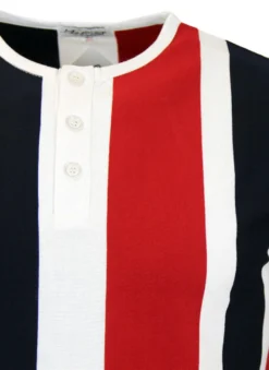 Winston S/S Mod Stripe Grandad Top -Classic Gents Fit Sales Madcap England Winston Top3 06982.1661274115