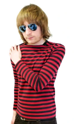 King Bee MADCAP Retro Mod Stripe Atom Neck Tee C