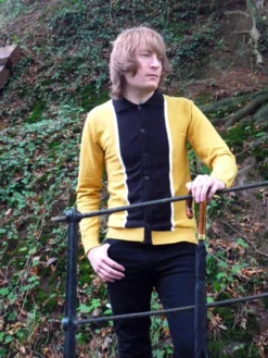 'Mustard Marriott' - Retro Mod Sixties Mens Polo -Classic Gents Fit Sales Mustard Marriot6 97528.1666957492