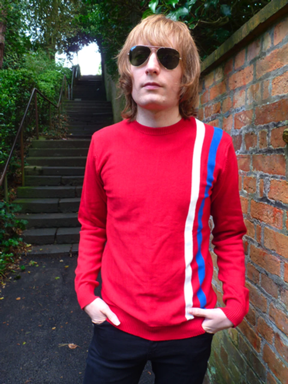 'Renegade' - Retro Mod Sixties Racing Jumper RED 2 'Renegade' - Retro Mod Sixties Racing Jumper RED - Image 2