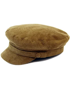 Beatle Retro Cord Lennon Hat (F) -Classic Gents Fit Sales beatle hat fawn 4 46495.1661270987