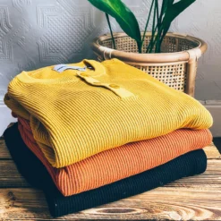 Caine Ribbed Grandad Top (Rust) -Classic Gents Fit Sales caine7 29593.1661264073