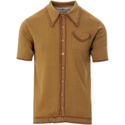 Crawdaddy Micro Dash Knit Polo (IP) -Classic Gents Fit Sales crawdaddy caramel 01 34316.1661272891 7