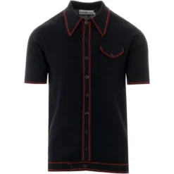 Crawdaddy Micro Dash Knit Polo (F) -Classic Gents Fit Sales crawdaddy navy 01 75501.1661270502 4