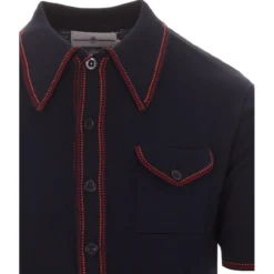 Crawdaddy Micro Dash Knit Polo (C) -Classic Gents Fit Sales crawdaddy navy 03 92706.1661270504 2
