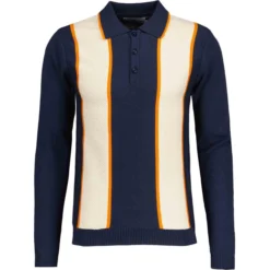 Junot Mod Waffle Stripe Knit Polo N