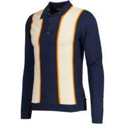 Junot Mod Waffle Stripe Knit Polo B -Classic Gents Fit Sales maadcap england junot popcorn waffle polo navy 2 66777.1668164091