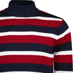 Ashcroft MADCAP Retro 60s Roll Neck Jumper In Red -Classic Gents Fit Sales madcap ashcroft roll neck red detail 71958.1661259912