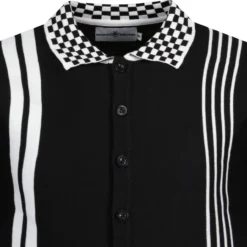 Charlie Ska Check Collar Polo Top B -Classic Gents Fit Sales madcap charlie polo black detail 45764.1661260312 1