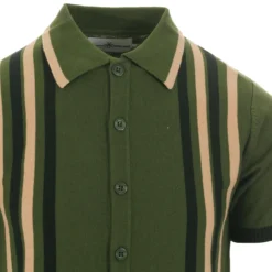 Shockwave Mod Stripe Knit Polo Top -Classic Gents Fit Sales madcap england aftershock knitted polo cardigan green 2 73092.1661264896 1
