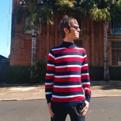 Ashcroft MADCAP Retro 60s Roll Neck Jumper In Blue -Classic Gents Fit Sales madcap england ashcroft rollneck2 67456.1661259909 1