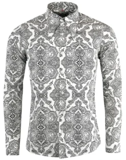 Capo 60s Paisley Spear Collar Shirt -Classic Gents Fit Sales madcap england capo paisley shirt white 7 52442.1661270883