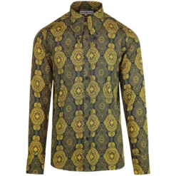 Capo Navy 60s Spear Collar Shirt -Classic Gents Fit Sales madcap england capo spear collar paisley shirt navy 4 56287.1661266054