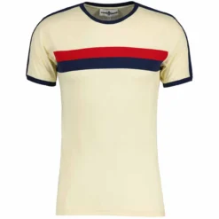 Disco Ringer Retro 70s Stripe Tee E -Classic Gents Fit Sales madcap england chest stripe taped sleeve ringer tee ecru 3 29982.1664289418 1