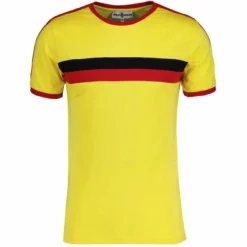 Disco Ringer Retro 70s Stripe Tee Y -Classic Gents Fit Sales madcap england chest stripe taped sleeve ringer tee yellow 3 26793.1664289433