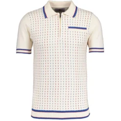 Miles Mod Jacquard Knit Polo (Z) -Classic Gents Fit Sales madcap england coltrane jacqaurd polo short sleeve white 2 61469.1683729612 1