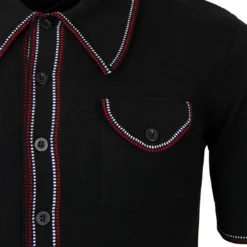 Crawdaddy Micro Dash Knit Polo (F) -Classic Gents Fit Sales madcap england crawdaddy black5 74050.1661274029 4