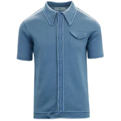 Crawdaddy Micro Dash Knit Polo (C) -Classic Gents Fit Sales madcap england crawdaddy knitted polo flintstone 9 59313.1661266151 2