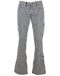 'Duke' - Retro 60s/70s Striped Flares By MADCAP BW -Classic Gents Fit Sales madcap england duke flares blackwhite3 94541.1666957879