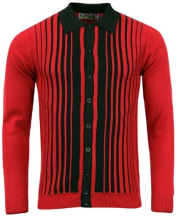 Everly 60s Mod Stripe Polo Cardigan
