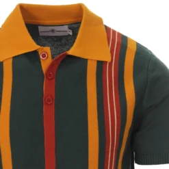 Farlowe Mod Stripe Knit Polo Top -Classic Gents Fit Sales madcap england farlowe knitted polo green 2 80352.1661261214