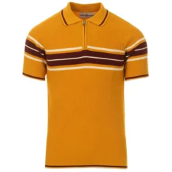 Fireball Mod Rib Zip Neck Polo (B) -Classic Gents Fit Sales madcap england fireball ribbed stripe polo gold 1 25761.1661264734 1