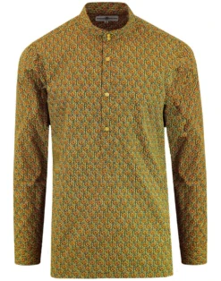 Middle Earth 60s Mod Kaftan Shirt -Classic Gents Fit Sales madcap england floral hexagon shirt yellow 4 09556.1661268668