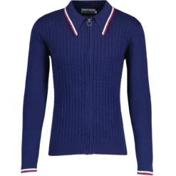 Apollo Mod Grid Check Big Collar Zip Polo Cardigan Snow White -Classic Gents Fit Sales madcap england grid knit ring zip polo cardigan navy mc1069 3 54441.1693991792 1