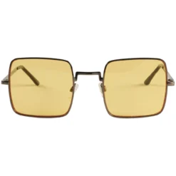 Harrison 60s Square Sunglasses - Silver Frame With Yellow Lenses -Classic Gents Fit Sales madcap england harrison square frame sunglasses yellow 5 30965.1661264829
