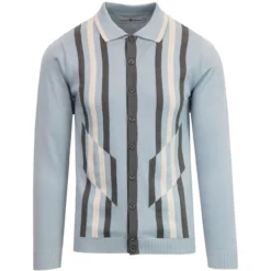 Kazimir Abstract Stripe Polo (BF) -Classic Gents Fit Sales madcap england kazimir stripe polo cardigan blue fog 3 88887.1661265833