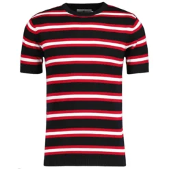 Kingsnake Mod Stripe Knit Tee B -Classic Gents Fit Sales madcap england kingsnake stripe knitted tee black 1 65268.1668164278 1