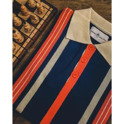 Farlowe Mod Stripe Knit Polo Top GO -Classic Gents Fit Sales madcap england knitted polo3 46133.1661263011 1