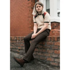 Logan Bootcut Hopsack Trousers (Bu) -Classic Gents Fit Sales madcap england logan bootcut brown2 67713.1661261712 3