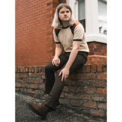 Logan Bootcut Hopsack Trousers (Bu) -Classic Gents Fit Sales madcap england logan bootcut brown 62046.1661261710 3