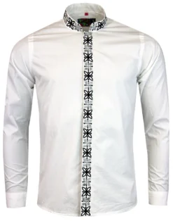 Avory 60s Mandarin Collar Shirt (W) -Classic Gents Fit Sales madcap england mandarin shirt white 5 31424.1661270633 1