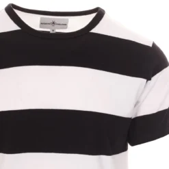 Milne Retro Mod Block Stripe Tee R -Classic Gents Fit Sales madcap england milne block stripe tee black white 4 53562.1661269979 1