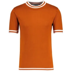 Moon Mod Tipped Knit Tee Cinnamon -Classic Gents Fit Sales madcap england moon knitted tee cinnamon stick 2 37478.1692023354
