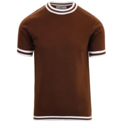 Moon 60s Mod Tipped Knit Tee (IP) -Classic Gents Fit Sales madcap england moon knitted tipped tee brown 1 68462.1661266101 12