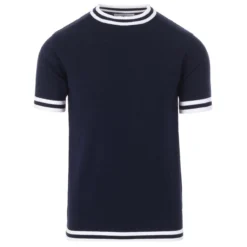Moon Mod Tipped Knit Tee Purple -Classic Gents Fit Sales madcap england moon knitted tipped tee navy 1 53184.1661271660 6