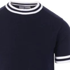 Moon Mod Tipped Knit Tee (FallLeaf) -Classic Gents Fit Sales madcap england moon knitted tipped tee navy 2 63428.1661271662 5