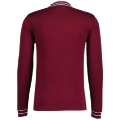 Moore Mod Pointelle Knit Tipped Mock Turtleneck Jumper In Zinfandel -Classic Gents Fit Sales madcap england moore tipped pointelle knit tee zinfandel mc1049 1 89417.1695997398